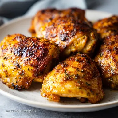 Receta de Muslos de Pollo al Horno Jugosos Tarjeta de receta