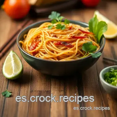 Receta Pad Thai Aut&eacute;ntico: &iexcl;Un Viaje Tailand&eacute;s F&aacute;cil! Tarjeta de receta