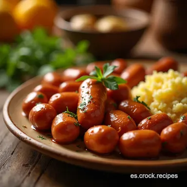 Tienes salchichas y papas en Papas a la Importancia con Sabor Tarjeta de receta