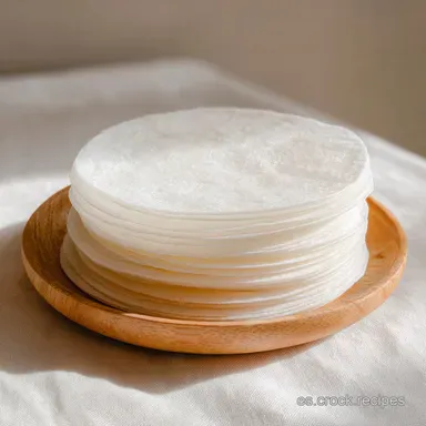 Receta De Papel De Arroz Casero: 10 L&aacute;minas Tarjeta de receta