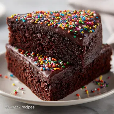 Pastel De Chocolate Con Sprinkles para 12 Porciones Tarjeta de receta