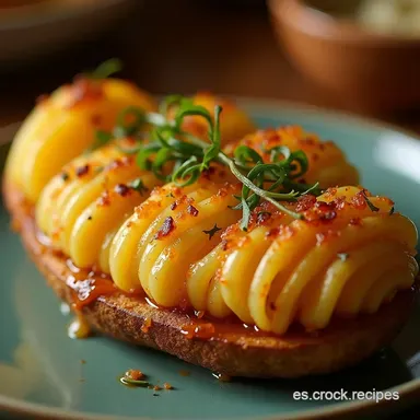 Patatas Hasselback Crujientes en Freidora de Aire F&aacute;ciles y R&aacute;pidas Tarjeta de receta