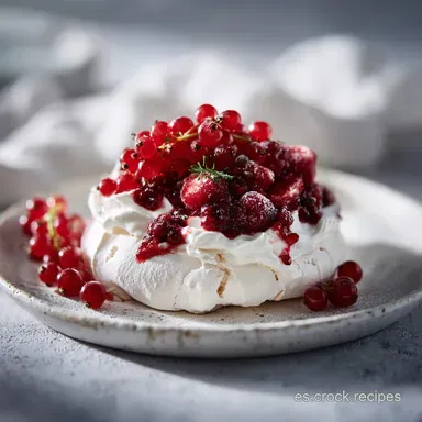 Pavlova con Frutos Rojos para 8 Personas Tarjeta de receta
