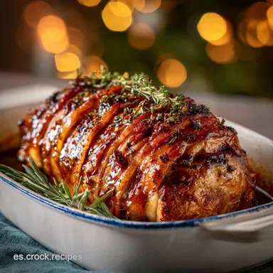 Receta de Navidad para Sorprender con Pavo Relleno al Horno Jugoso Tarjeta de receta