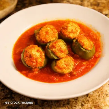Pimientos Rellenos de Bacalao Receta Tradicional Espa&ntilde;ola Tarjeta de receta