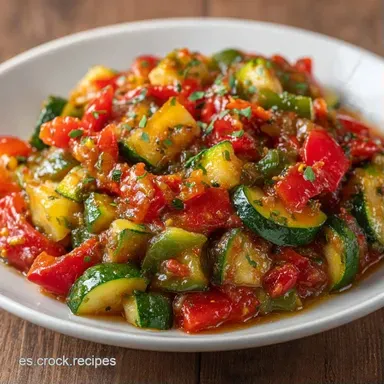 Pisto De Verduras En Olla Lenta Tarjeta de receta