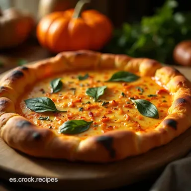 Pizza de JackOLantern Crujiente con Crema de Calabaza Especiada Tarjeta de receta