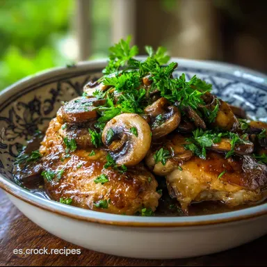 Pollo a la Crema con Champi&ntilde;ones para 4 Tarjeta de receta