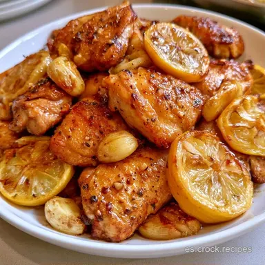 Pollo Al Horno Limón con Piel Crujiente Tarjeta de receta