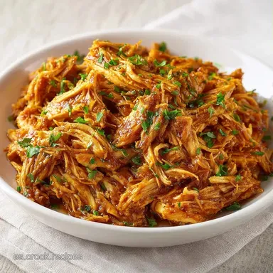 Pollo Desmechado En Olla Lenta Tarjeta de receta