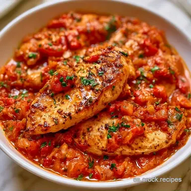Pollo En Salsa Tomate para 4 Personas Tarjeta de receta