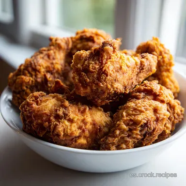 Receta de Pollo Frito Estilo Kentucky para 4 Servings Tarjeta de receta