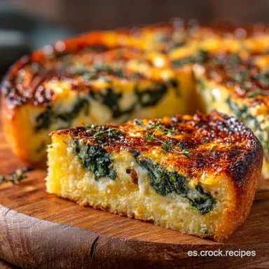 Quiche de polenta y espinacas: Tarta sin gluten, base crujiente Tarjeta de receta