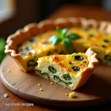 Quiche de Espinacas Cl&aacute;sico Masa Quebradiza Perfecta y Cremosa Tarjeta de receta
