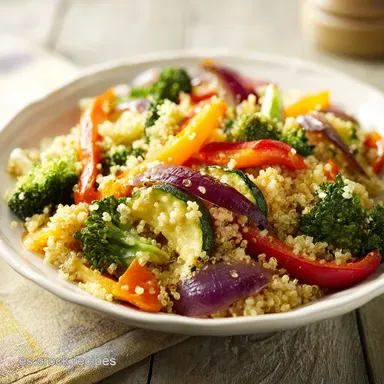 Receta de Quinoa con Verduras para 4 Raciones Tarjeta de receta