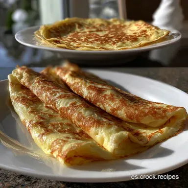 Receta Crepes F&aacute;cil en 15 Minutos: Caseras y Deliciosas Tarjeta de receta