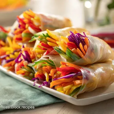 Rollitos de Papel de Arroz Crujientes Tarjeta de receta