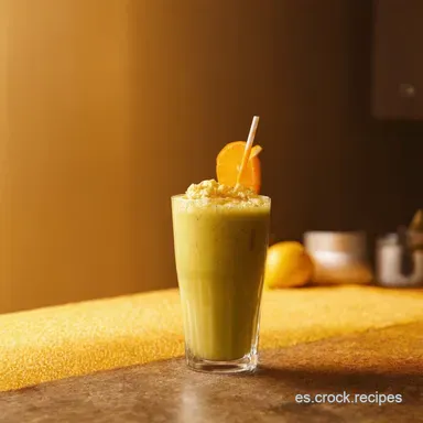 Smoothies Deliciosos Amanecer Tropical para tu D&iacute;a Tarjeta de receta