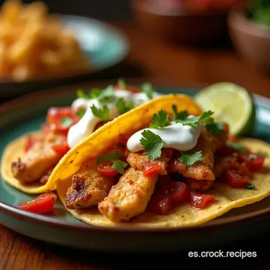 Receta F&aacute;cil Tacos de Pollo Deshebrado a la Mexicana en 35 Minutos Tarjeta de receta