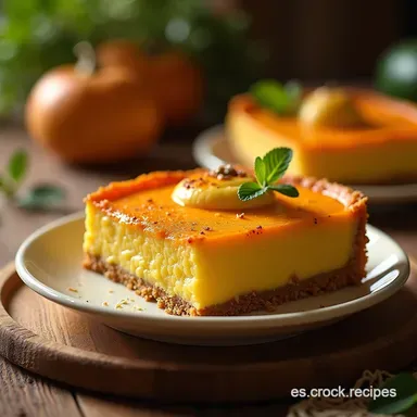 Tarta Cremosa de Calabaza Vegana con Base Crujiente Tarjeta de receta