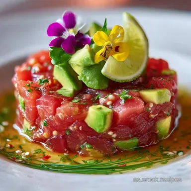 Receta de Tartar de Atn con Aguacate R&aacute;pida y F&aacute;cil Tarjeta de receta