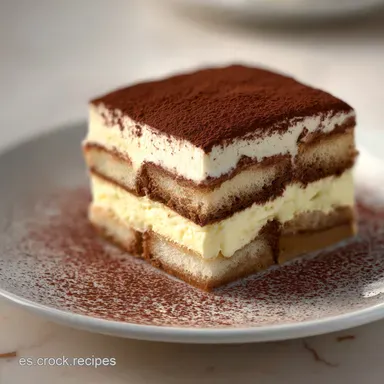 Tiramis&uacute; Casero Italiano para 6 Personas Tarjeta de receta
