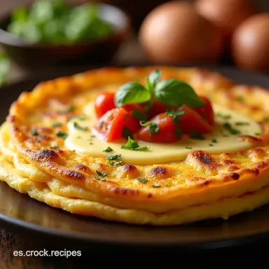 CON 1 HUEVO HAZ ESTA Delicia Tortilla Express Casera Tarjeta de receta