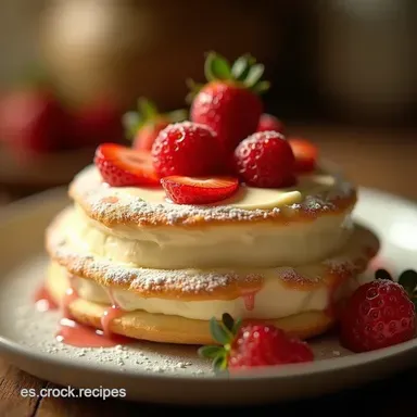 Vacherin de Merengue con Sorbete de Fresa Receta Francesa Elegante Tarjeta de receta
