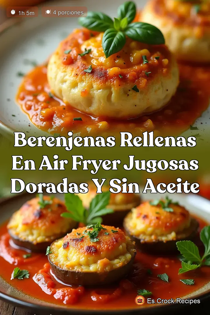 Berenjenas Rellenas en Air Fryer Jugosas Doradas y Sin Aceite