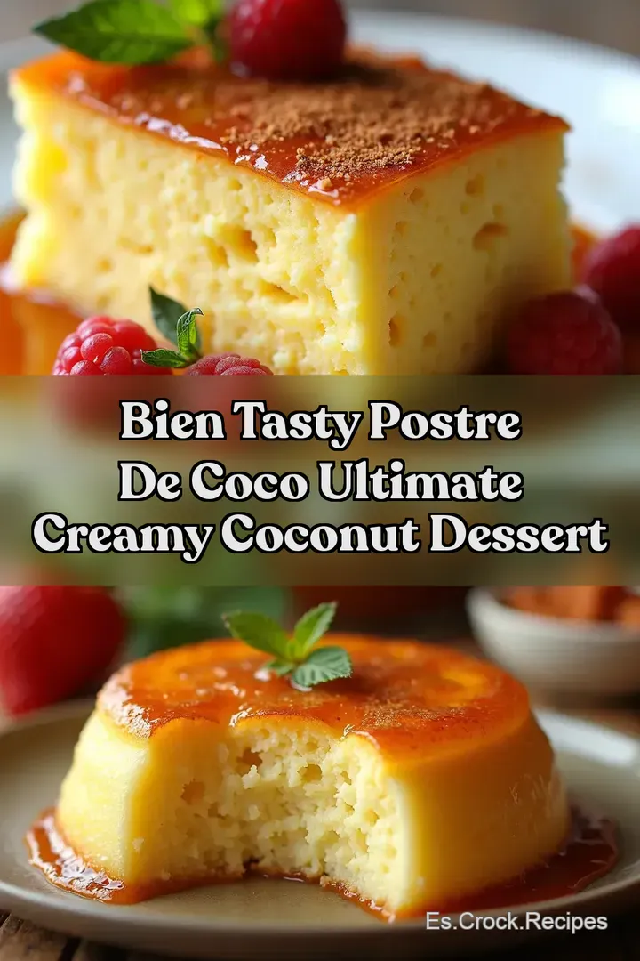Bien Tasty POSTRE DE COCO Ultimate Creamy Coconut Dessert