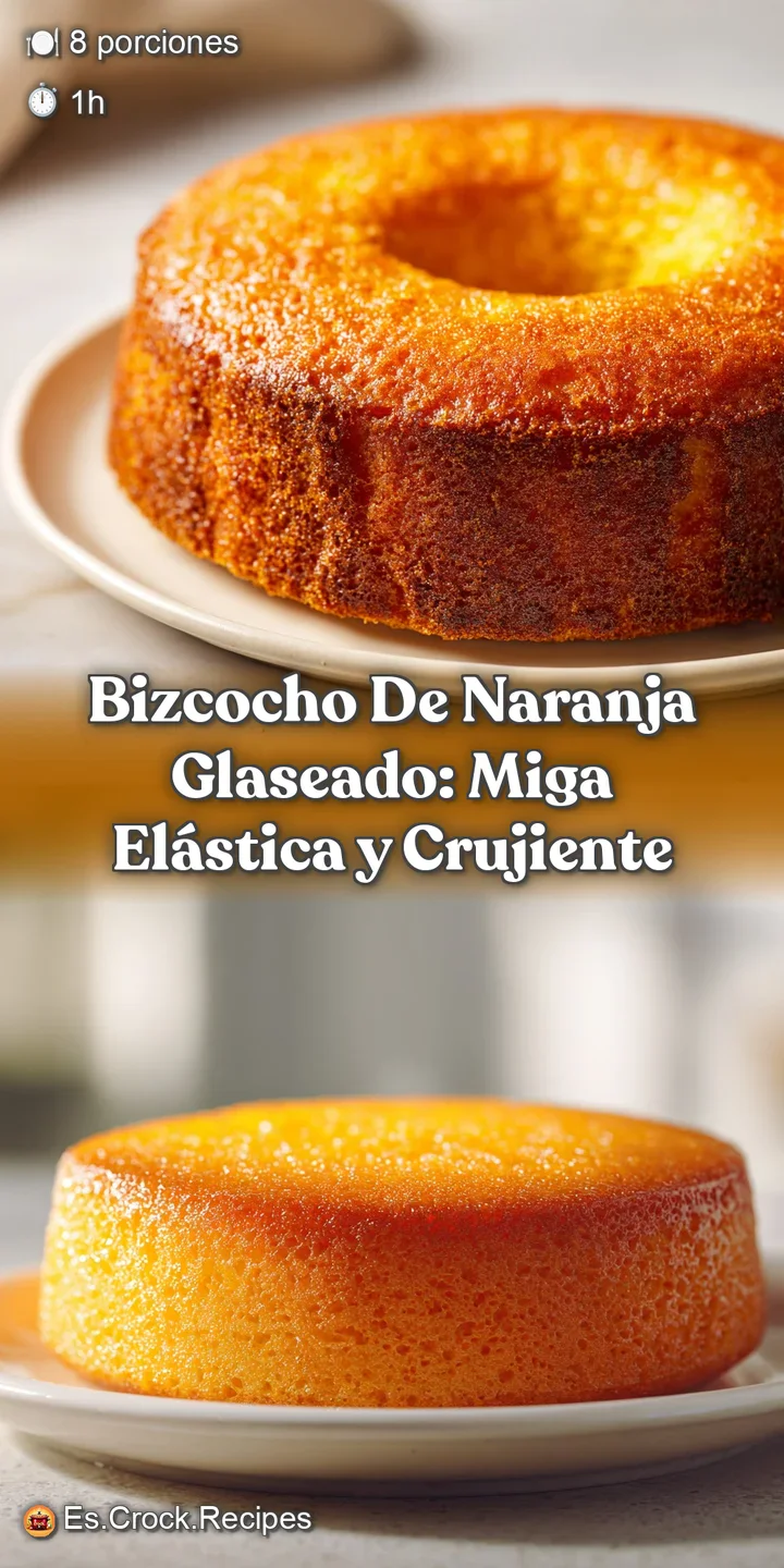 Close-up of a glazed orange cake, showing the moist, airy crumb. Tiny bubbles in the glaze catch the light, promising a sw...