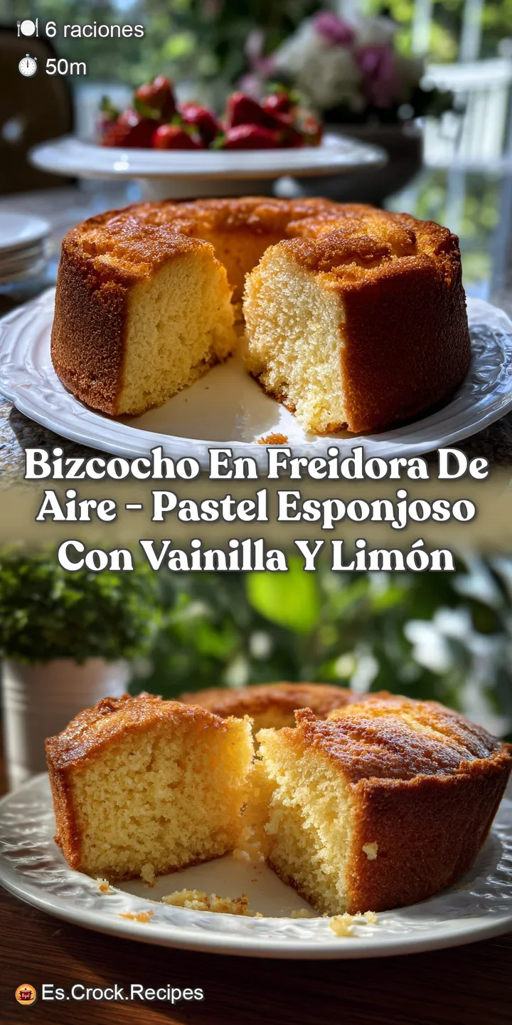 Bizcocho En Freidora De Aire - Pastel Esponjoso con Vainilla y Lim&oacute;n