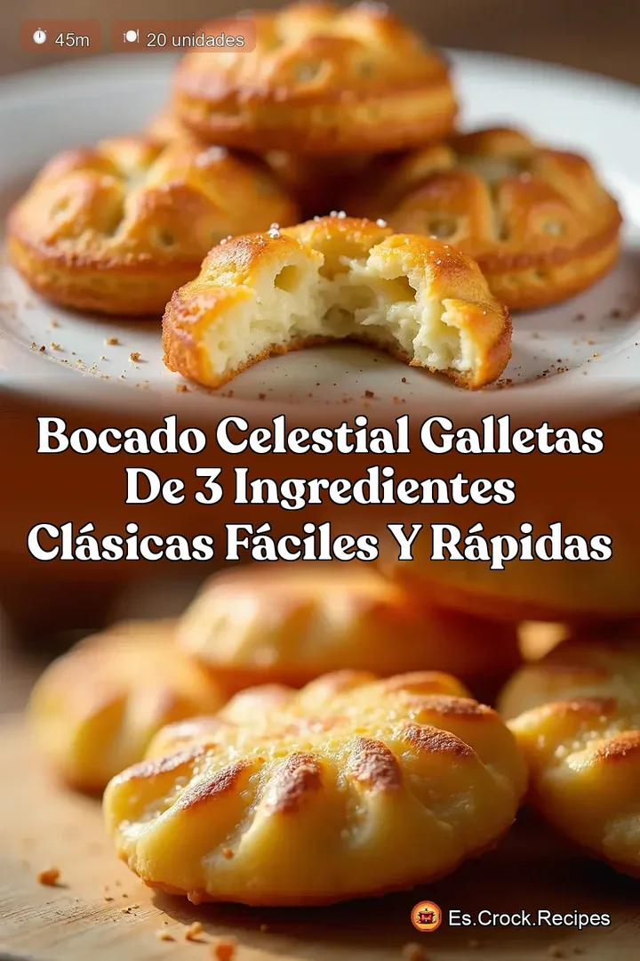Bocado Celestial Galletas de 3 Ingredientes Cl&aacute;sicas F&aacute;ciles y R&aacute;pidas