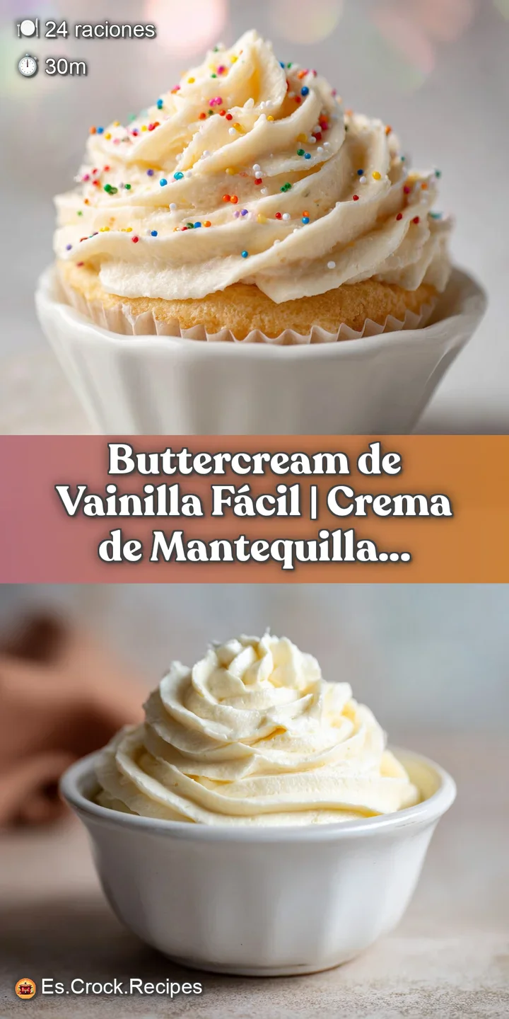 Close-up of soft, fluffy vanilla buttercream frosting, peaks and valleys hinting at its rich, creamy texture.