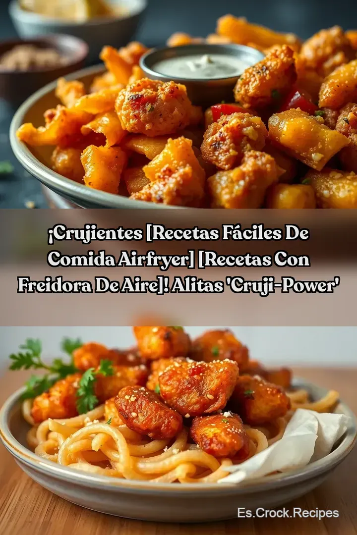 &iexcl;Crujientes [Recetas F&aacute;ciles De Comida Airfryer] [Recetas con freidora de aire]! Alitas Cruji-Power 
