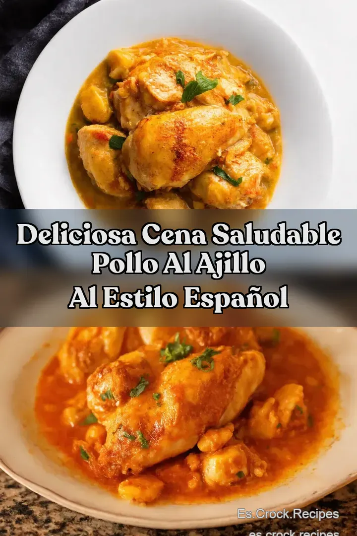 Deliciosa Cena Saludable Pollo al Ajillo al Estilo Espa&ntilde;ol