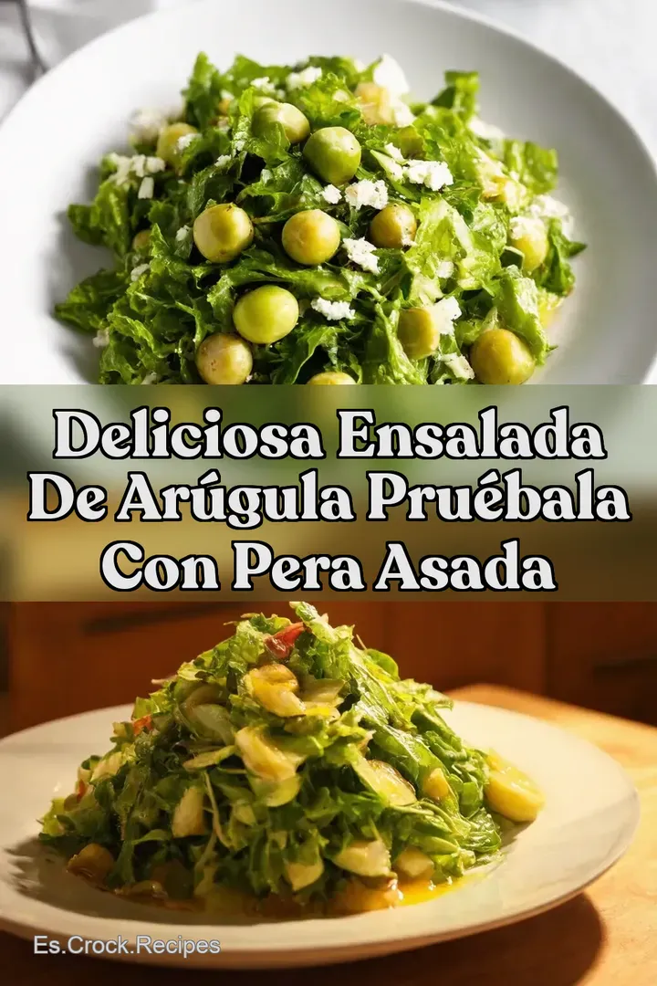 Deliciosa Ensalada de ar&uacute;gula Pru&eacute;bala con Pera Asada