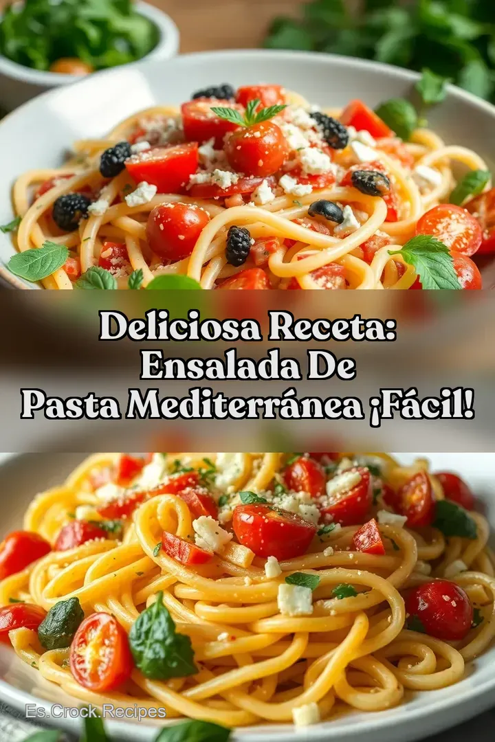 Deliciosa Receta: Ensalada de Pasta Mediterr&aacute;nea &iexcl;F&aacute;cil!