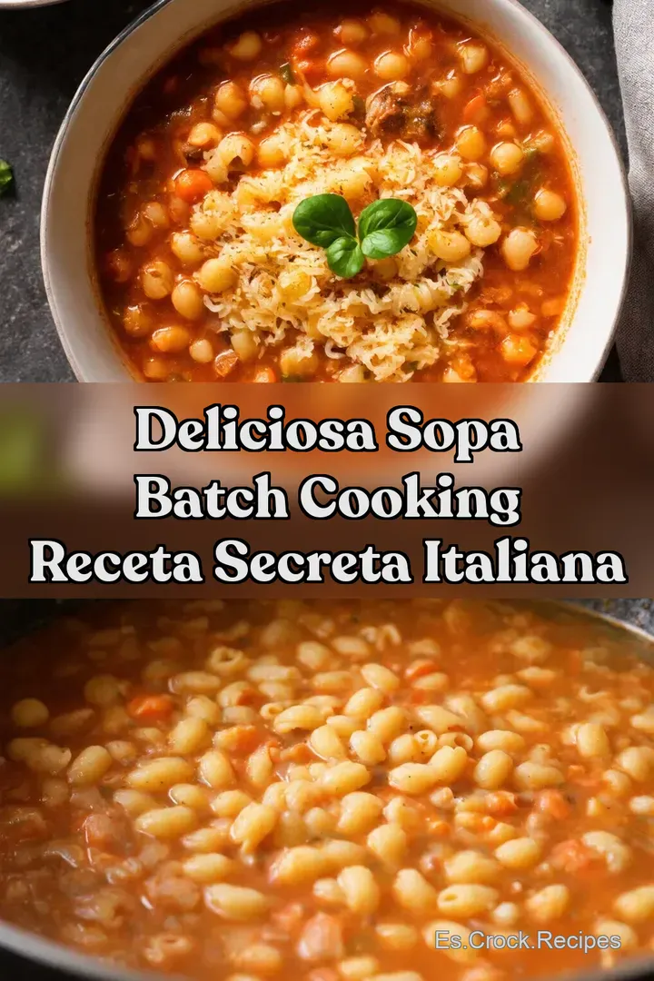 Deliciosa Sopa Batch Cooking Receta Secreta Italiana