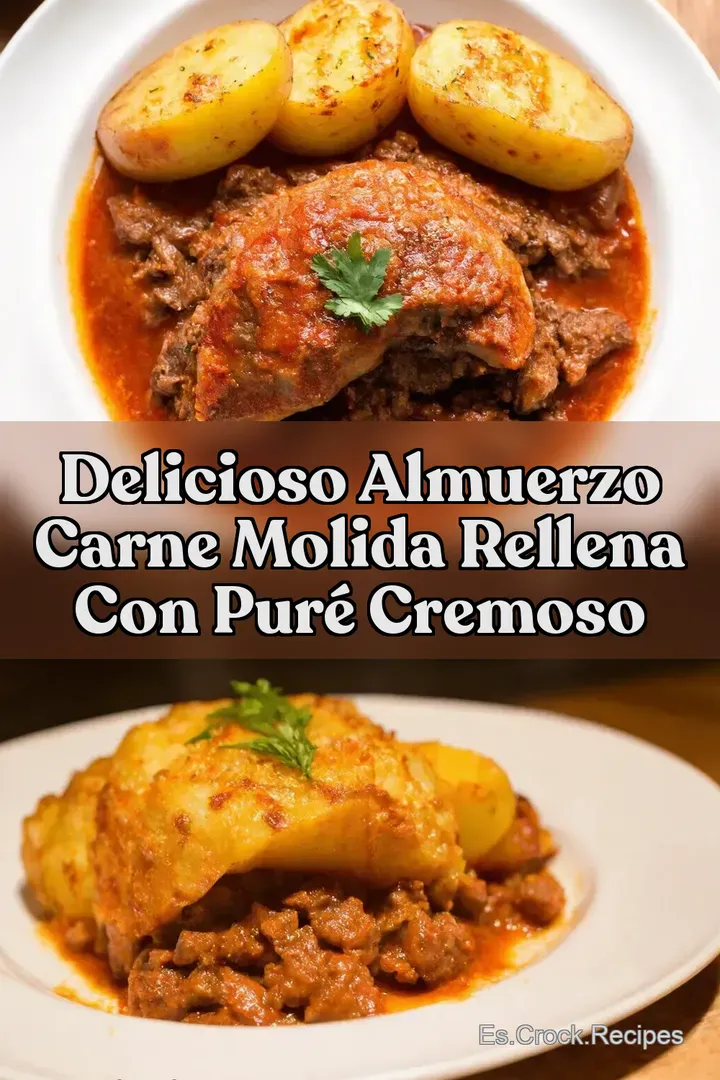 Delicioso Almuerzo CARNE MOLIDA RELLENA Con Pur&eacute; Cremoso