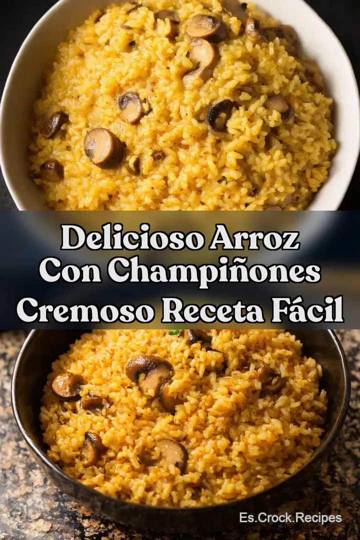Delicioso Arroz con Champi&ntilde;ones Cremoso Receta F&aacute;cil