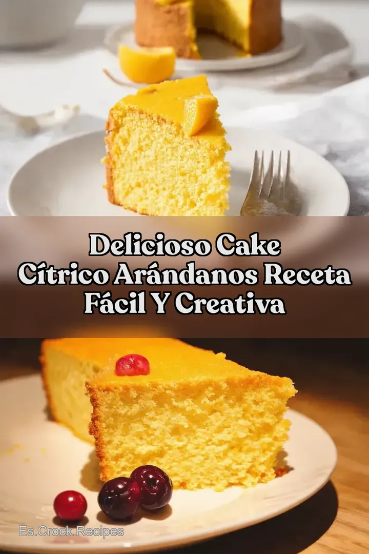 Delicioso Cake C&iacute;trico Ar&aacute;ndanos Receta F&aacute;cil y Creativa