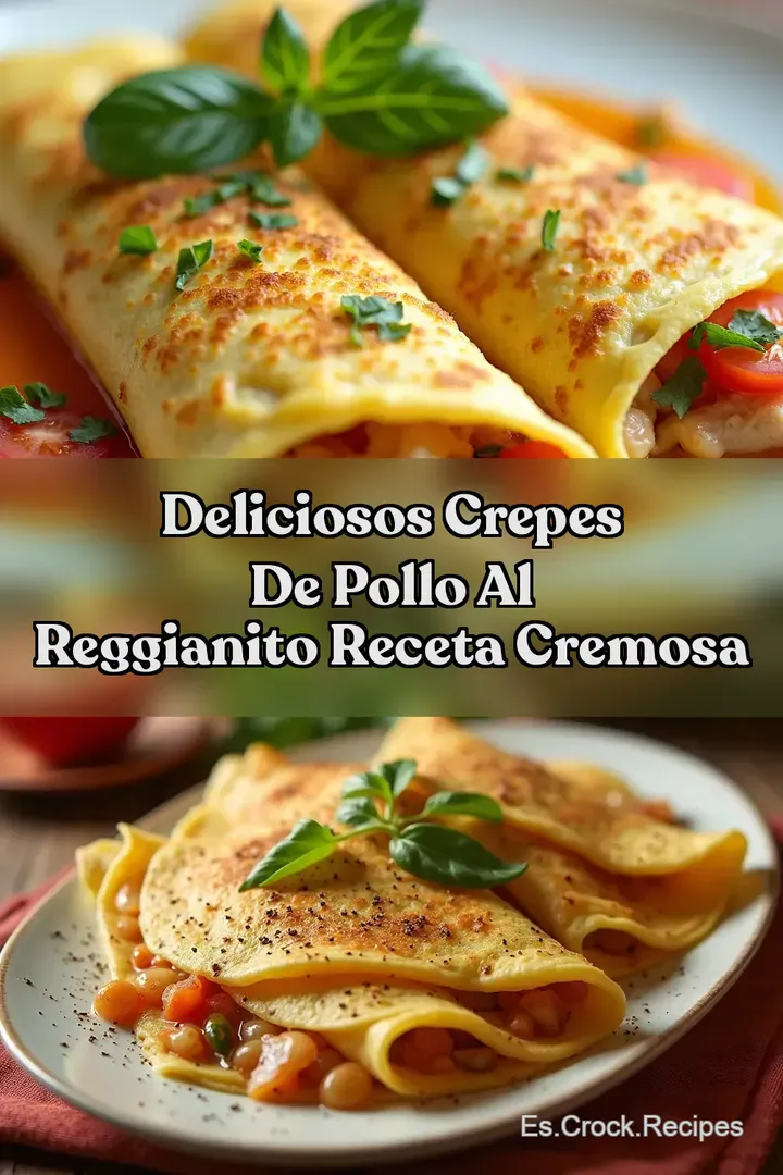 Deliciosos Crepes de Pollo al Reggianito Receta Cremosa