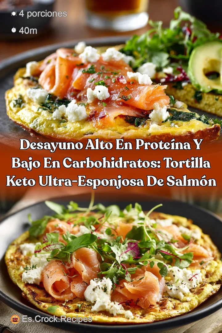 Desayuno alto en prote&iacute;na y bajo en carbohidratos: Tortilla Keto ultra-esponjosa de salm&oacute;n