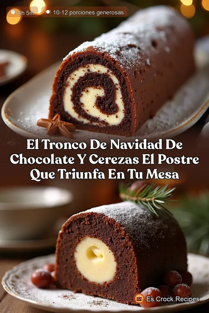 El Tronco de Navidad de Chocolate y Cerezas El Postre que Triunfa en tu Mesa