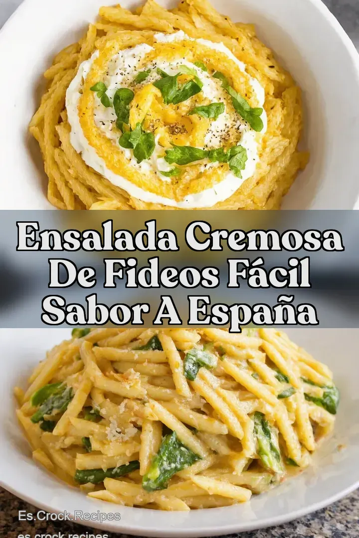 Ensalada Cremosa de Fideos F&aacute;cil Sabor a Espa&ntilde;a