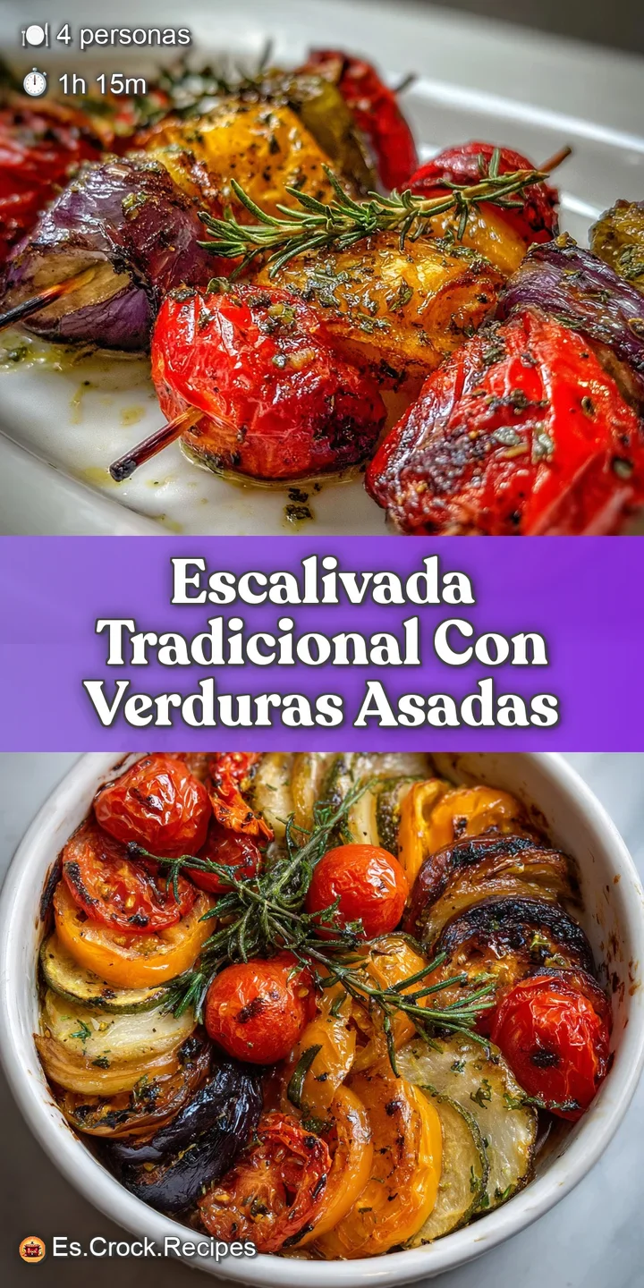 Close-up of Escalivada: Smoky, blistered skin on tender roasted peppers, glistening eggplant. A tempting Mediterranean med...