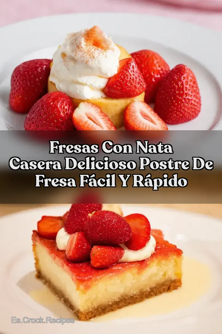 Fresas con Nata Casera Delicioso Postre de Fresa F&aacute;cil y R&aacute;pido
