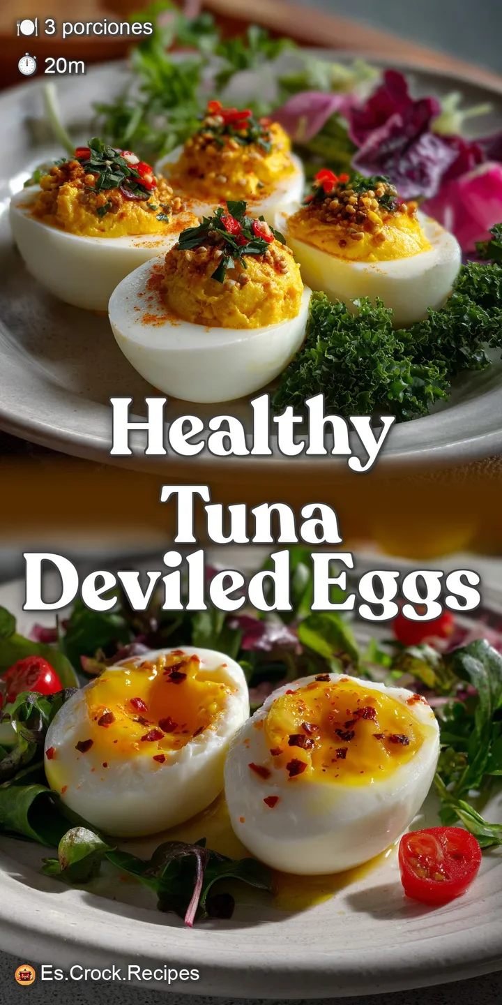 Close-up of a halved egg, revealing a rich, creamy filling dusted with paprika. A delightful mix of textures and appetizin...