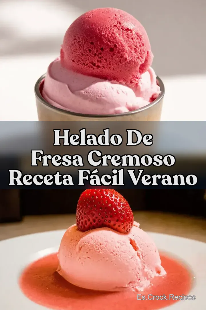 Helado de Fresa Cremoso Receta F&aacute;cil Verano